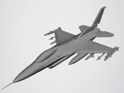 F16 Fighter Low-poly 3D model