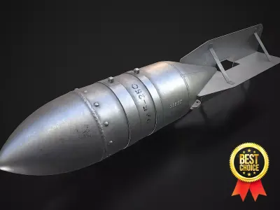 Soviet general purpose air-dropped bomb FAB-250 Low-poly 3D model