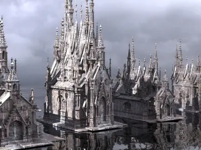 Halloween Dark Mausoleum 5 models 3D model