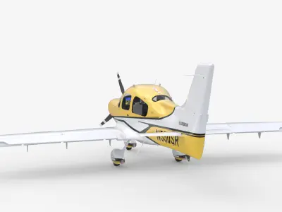 Aircraft Propeller Yellow Carbon 3D model