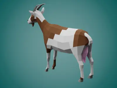 Stylized GOAT Low-poly 3D model