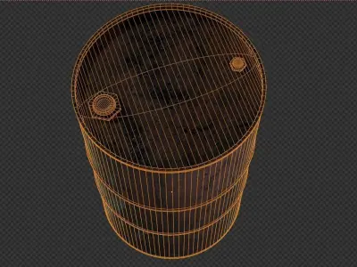 Rusted Oil Drum Low-poly 3D model