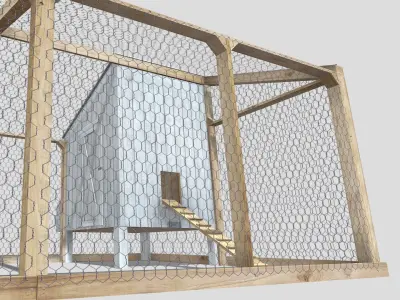 Chicken coop Low-poly 3D model