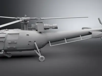 Aerospatiale Alouette III Scale Model 3D print model