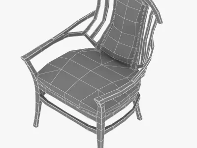 OAK UPHOLSTERED BODENHAUSEN ARMCHAIR DESIGNED BY HENRY VAN DE VE 3D model