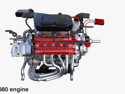 Italian V8 Engine and Internals Pack 3D model