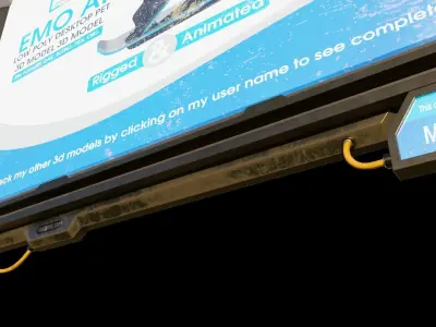 Big Digital Steel Billboards Low-poly 3D model 3D model
