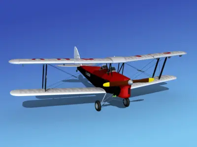 Dehavilland DH82 Tiger Moth V13 3D model