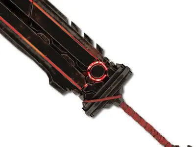 Heavy Full Metal Sword Low-poly 3D model