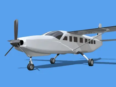 Cessna grand caravan propeller airplane 3D model