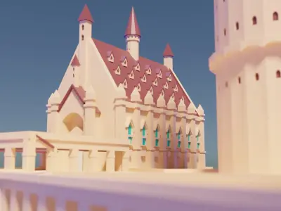 Castle Blender Lowpoly Isometric Low-poly 3D model