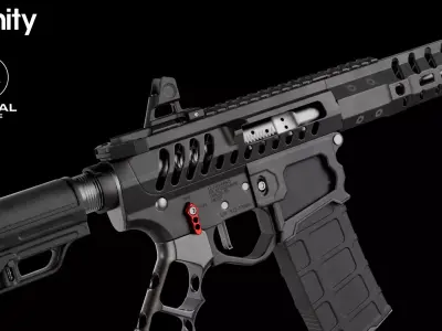Skeletonized AR-15 Low-poly 3D model