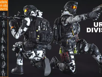 50 HQ Poses 3D models of soldiers 3D model