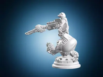 Groot and Rocket Raccoon Marvel Miniature 3D print model