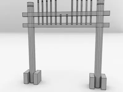 Hongsalmun japanese gate 3D model