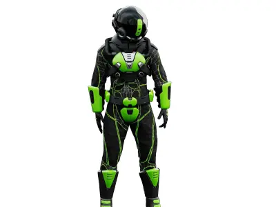 CYBER ASTRONAUT-C  Rigged for Unreal Engine - Unity - MIXAMO 3D model