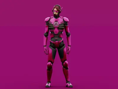 CYBORGTOPIA B-35  Rigged for Unreal Engine - Unity - MIXAMO 3D model