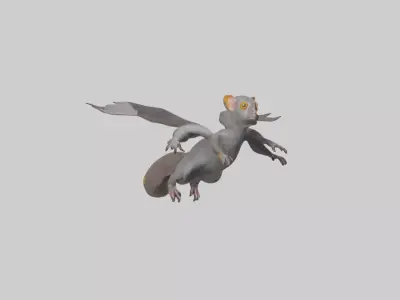 Flying Lemur gliding model Low-poly 3D model