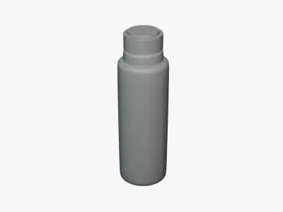 Basic Bottle with Label - Geometry Only No Textures No Materials 3D model