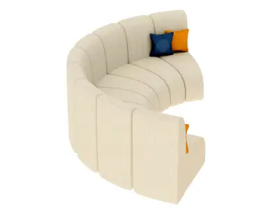  Curved sofa Free low-poly 3D model