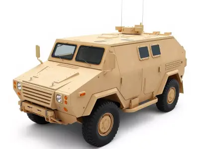 Desert Armored Vehicle model pack Low-poly 3D model
