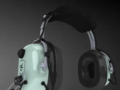 David Clark H10-36 Pilots headset Low-poly 3D model