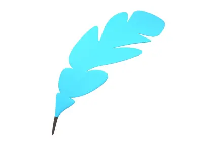 Feather Pen v1 001 Low-poly 3D model