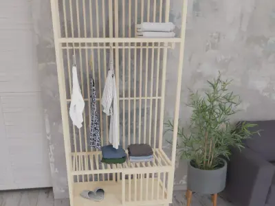 Clothes Hanger SKLUM Bambu albin Free 3D model
