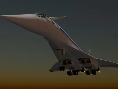 TU 144 dirty Configuration 3D model