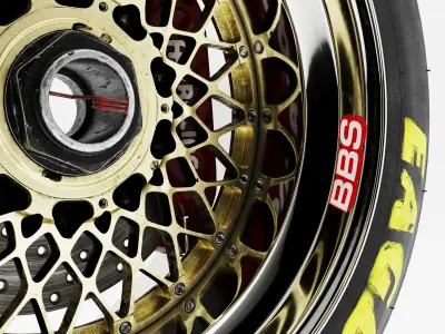 BBS E55 Goodyear Eagle V2 Combo 3D model