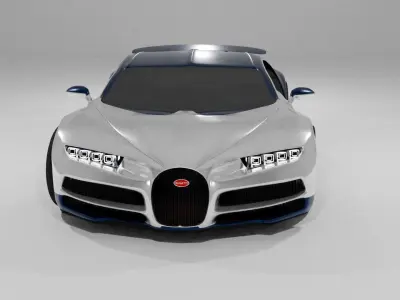 bugatti chiron car model Low-poly 3D model