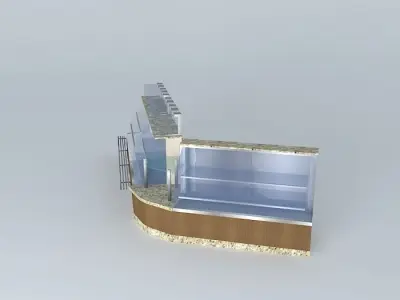 Kit809L Curved Glass Exhibitors Free 3D model