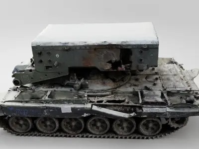Russian TOS-1 Buratino TOS-1A Solntsepyok destroyed by Ukraine 3D model