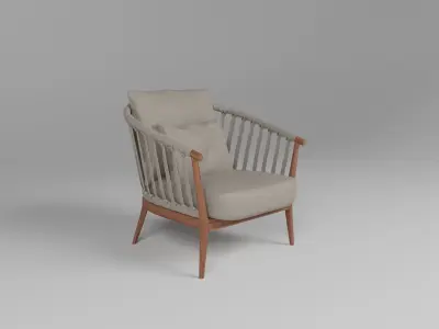 Armchair with Straps 3D model