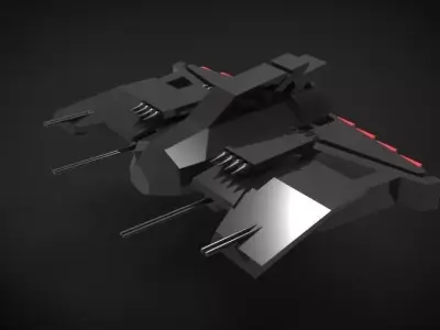 Spaceship 01 Low-poly 3D model
