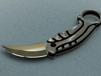 Karambit Knife - Full Steel Foldable 3D model