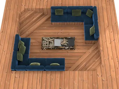 Sofa for overflow swimming pool  3D model