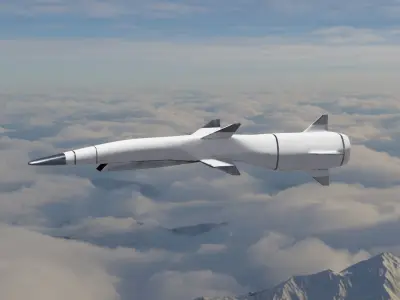 HYPERSONIC ROCKET Low-poly 3D model