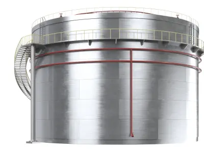 Cylindrical Oil Tank 3D model purchase