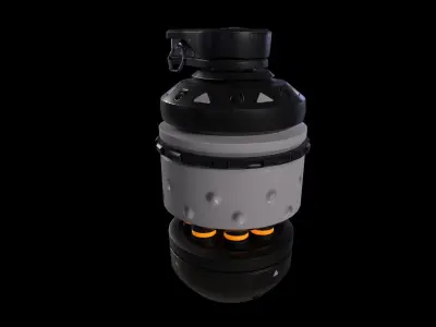 Sci - fi Grenade - Game Ready - Low Poly - PBR 3D Model  Low-poly 3D model