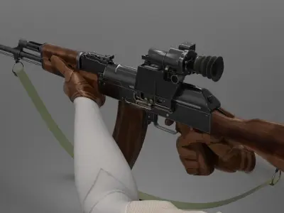 AK74 Assault Rifle Fps - Tps Low-poly 3D model