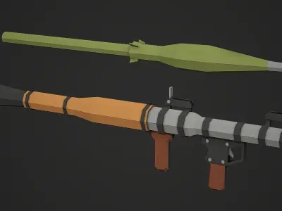 Stylized RPG-7 Low Poly Mobile Ready Low-poly 3D model