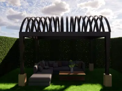 wooden pergola 3D model get
