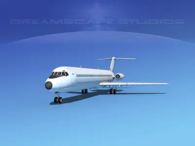 Douglas DC-9-50 Unmarked 2 3D model