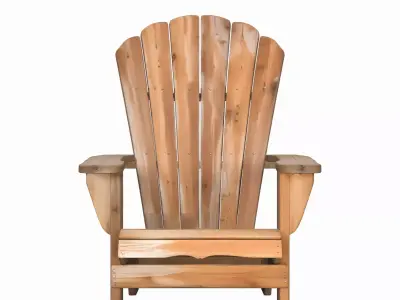 Natural Cedar Adirondack Chair Detailed 3D Model 3D model