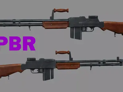 Assault Rifle L1A1 Fn Fal 3D model Low-poly 3D model purchase