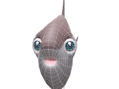 Mola Mola Animated Fish  Low-poly 3D model