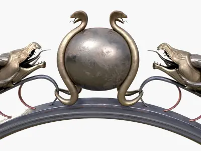 Ancient Japanese Arch Gate 3D model