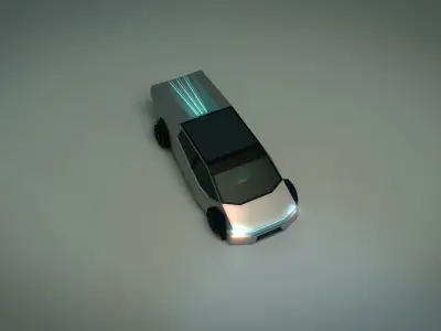 Low Poly Sci-Fi Car 02 Low-poly 3D model
