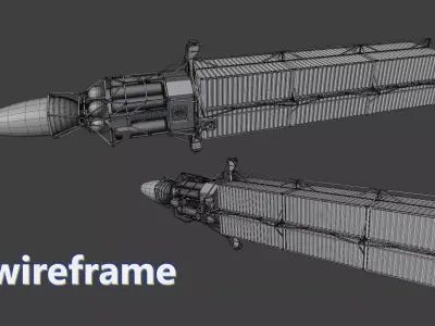 3 Expanse space ships bundle  Low-poly 3D model